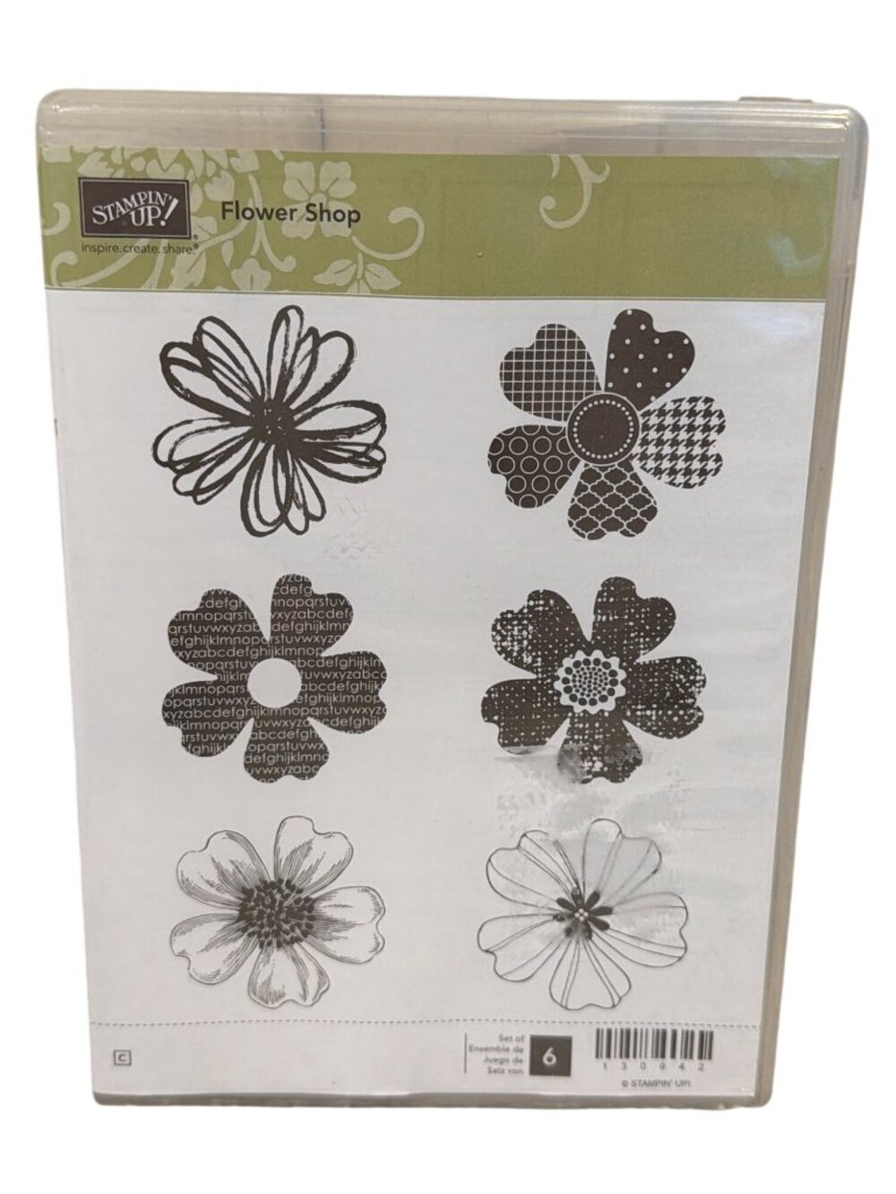 Stampin Up! Flower Shop Rubber Stamp Set 6 Floral Designs
